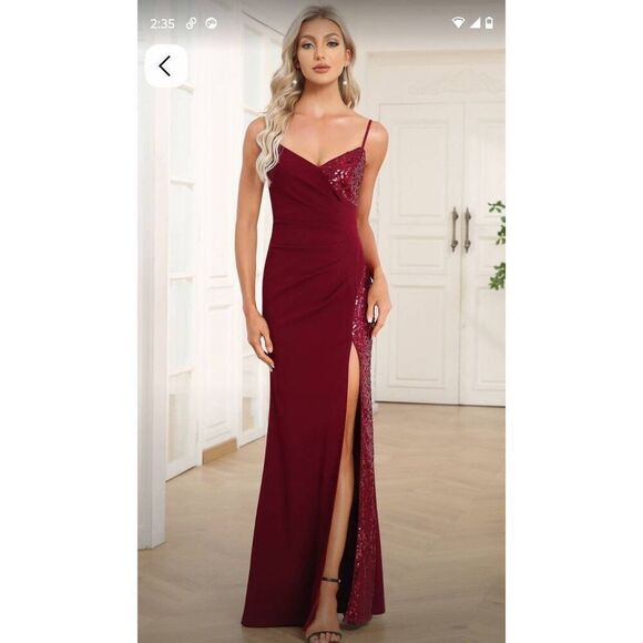 Ever-Pretty Women's V-Neck  Sequin Mermaid Floor-Length Evening Dress XXL - Picture 11 of 14